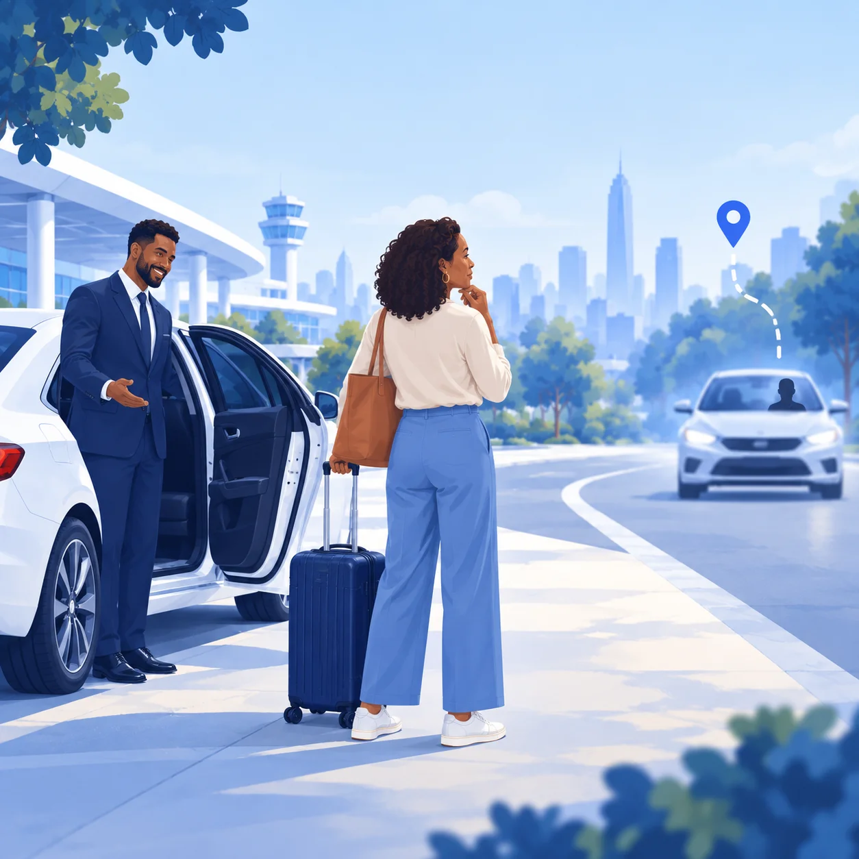 Illustration for Private driver vs. rideshare: which fits your trip?