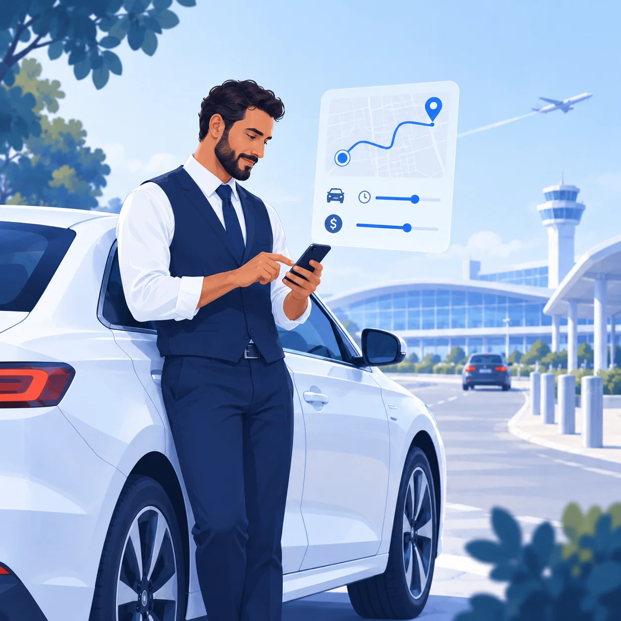 Illustration for Set rates for your private driver service
