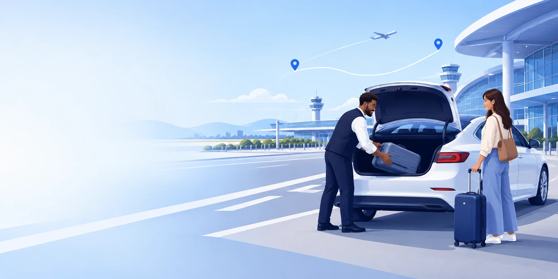 Sarasota passenger preparing for an airport ride with a local driver