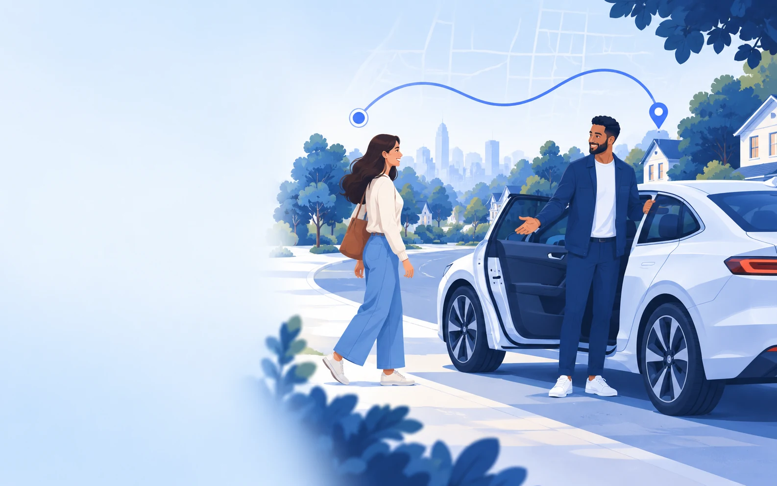 Passenger meeting a trusted local private driver