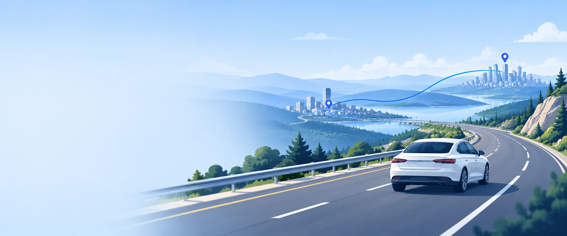 Private driver and passenger on a long-distance route